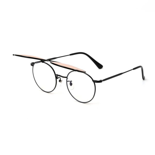 画像3: CALEE FLIP UP TYPE CIRCLE METAL GLASSES (3)