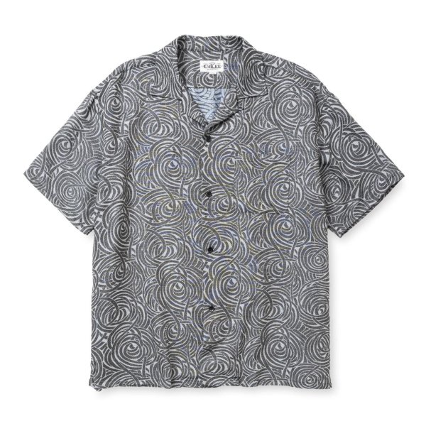 画像1: CALEE  SPIRAL JACQUARD CHAMBRAY S/S SH (1)