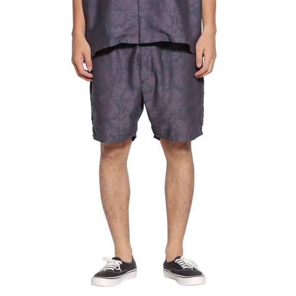 画像3: CALEE  FLOWER JACQUARD CHAMBRAY EASY SHORTS (3)