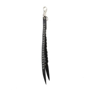 画像: CALEE  STUDS & KNITTING LEATHER LONG KEY RING ＜TYPE B＞