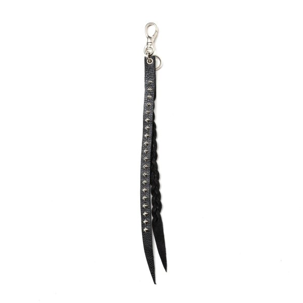 画像1: CALEE  STUDS & KNITTING LEATHER LONG KEY RING ＜TYPE B＞ (1)