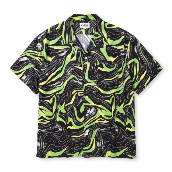 画像2: CALEE  CAMO PATTERN OPEN COLLAR SH (2)