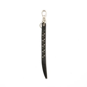 画像: CALEE  ROUND & PYRAMID STUDS LEATHER SHORT KEY RING