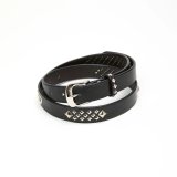 画像: CALEE  STUDS LEATHER NARROW LONG BELT