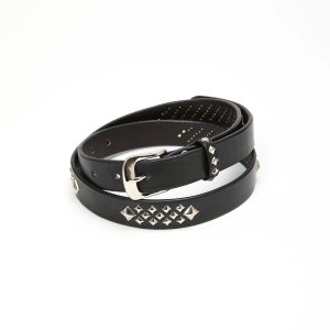 画像: CALEE  STUDS LEATHER NARROW LONG BELT