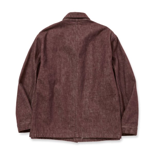 画像2: CALEE  VINTAGE REPRODUCT DENIM COVERALL ＜BROWN DENIM＞ (2)