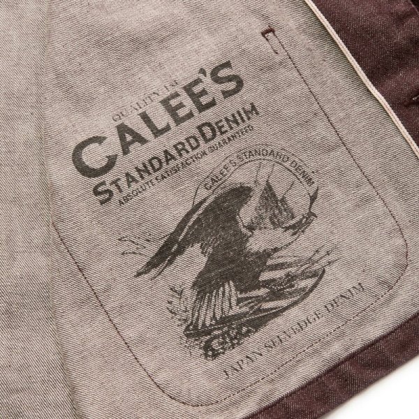 画像4: CALEE  VINTAGE REPRODUCT DENIM COVERALL ＜BROWN DENIM＞ (4)