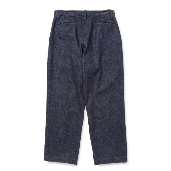 画像2: CALEE  VINTAGE REPRODUCT DENIM TUCK TROUSERS ＜INDIGO＞ (2)