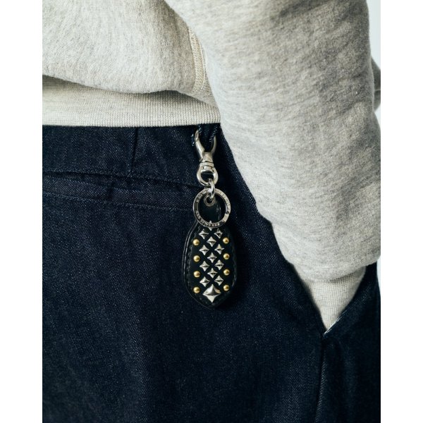 画像3: CALEE  STUDS LEATHER RUGGED KEY RING (3)