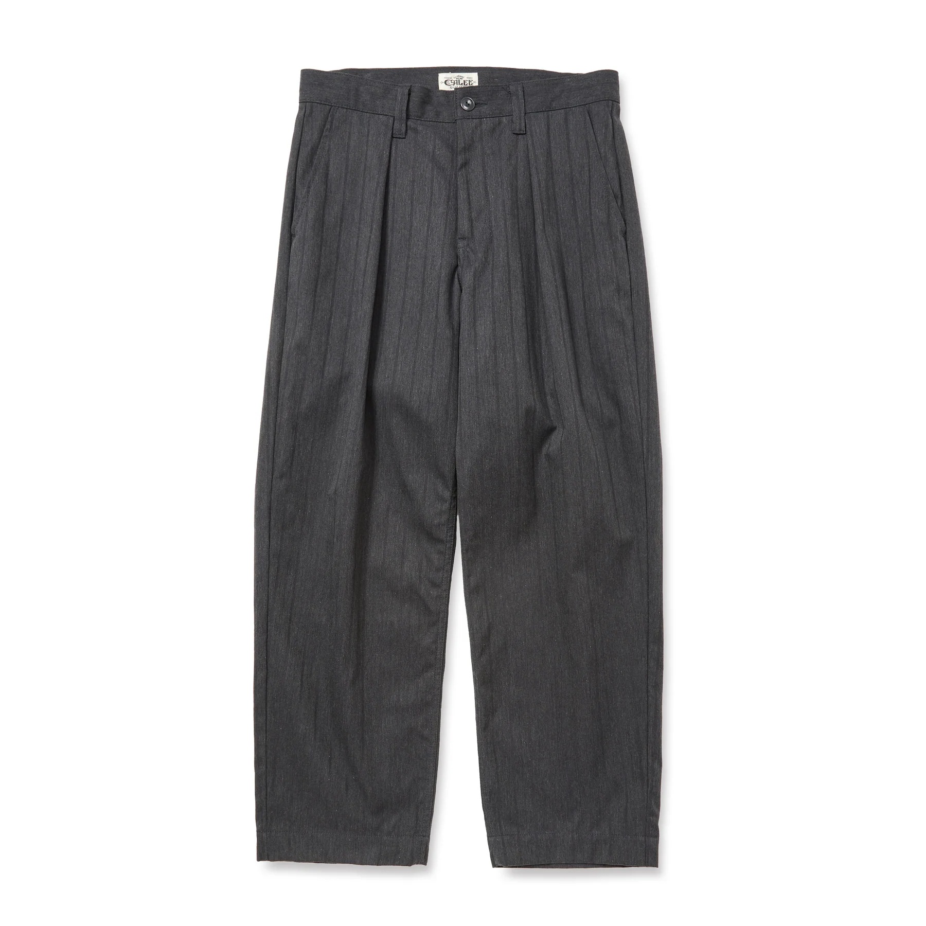 画像1: CALEE  PINSTRIPE TUCK WIDE SLACKS (1)